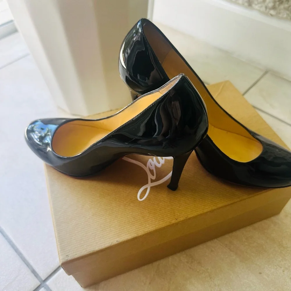 Christian Louboutin Simple Pump 100 Patent Calf Black size 36.5  US size 6 - Picture 9 of 16